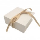 Yellow ribbon white kraft paper jewelry cover box