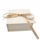 Yellow ribbon white kraft paper jewelry cover box