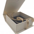 Yellow ribbon white kraft paper jewelry cover box