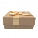 Zhu color kraft paper yellow ribbon hat box