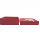 red cardboard flocking-inner hat box