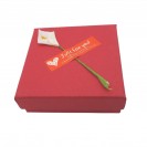 red cardboard flocking-inner hat box