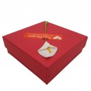 red cardboard flocking-inner hat box