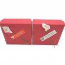 red cardboard flocking-inner hat box