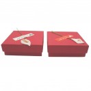 red cardboard flocking-inner hat box