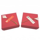 red cardboard flocking-inner hat box