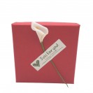 red cardboard flocking-inner hat box