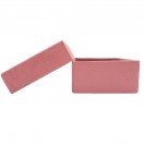 Smooth printing pink cardboard flocking-innerr hat box