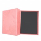 Smooth printing pink cardboard flocking-innerr hat box