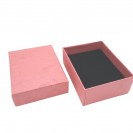 Smooth printing pink cardboard flocking-innerr hat box