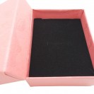 Smooth printing pink cardboard flocking-innerr hat box