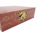 Square wooden cardboard national style totem buckle jewelry Chinese printed satin lining bracelet Jewelry clamshell box