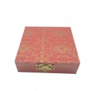 Square wooden cardboard national style totem buckle jewelry Chinese printed satin lining bracelet Jewelry clamshell box