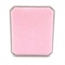 Pink face light gray square full flocking  Necklace clamshell jewelry box Small