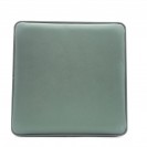 Square dark green necklace Clamshell jewelry box with golden crown buckle, leather paper flocking, round base 