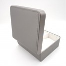 Silver gray leather paper coated Jewelry Set Clamshell jewelry box