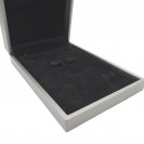 Silver gray leather paper coated set Clamshell jewelry box