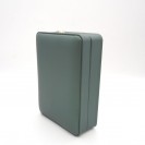 Rectangular dark green with gold crown buckle filled leather paper flocking inner  set Clamshell jewelry box