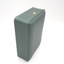 Rectangular dark green with gold crown buckle filled leather paper flocking inner  set Clamshell jewelry box