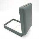 Rectangular dark green with gold crown buckle filled leather paper flocking inner  set Clamshell jewelry box