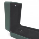 Rectangular dark green leather paper flocking inner LED light Necklace Clamshell Jewelry Box