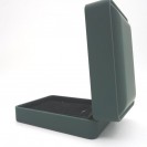 Rectangular dark green leather paper flocking inner LED light Necklace Clamshell Jewelry Box