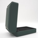 Rectangular dark green leather paper flocking inner LED light Necklace Clamshell Jewelry Box