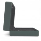 Rectangular dark green leather paper flocking inner LED light Necklace Clamshell Jewelry Box