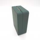 Rectangular dark green leather paper flocking inner LED light Necklace Clamshell Jewelry Box