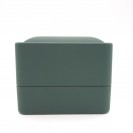 Rectangular dark green leather paper flocking inner LED lamp ring Clamshell jewelry box