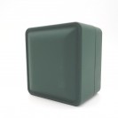 Rectangular dark green leather paper flocking inner LED lamp ring Clamshell jewelry box