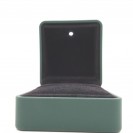 Rectangular dark green leather paper flocking inner LED lamp ring Clamshell jewelry box