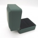 Rectangular dark green leather paper flocking inner LED lamp ring Clamshell jewelry box