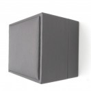 Small square black leather filled paper flocking inner flap ring Clamshell jewelry box