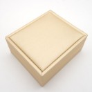 Small square golden leather paper PU flocking inner Clamshell jewelry box