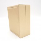 Small square golden leather paper PU flocking inner Clamshell jewelry box