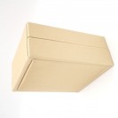 Small square golden leather paper PU flocking inner Clamshell jewelry box