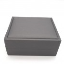 Square black leather paper filled Pu flocking inner Necklace Clamshell Jewelry Box