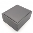 Square black leather paper filled Pu flocking inner Necklace Clamshell Jewelry Box