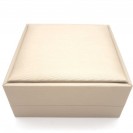 Square champagne gold leather paper pu flocking lining three compartment set Clamshell jewelry box