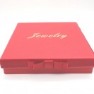 Red ribbon bowknot cover edge leather paper coated pearl necklace cover Clamshell jewelry box