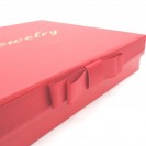 Red ribbon bowknot cover edge leather paper coated pearl necklace cover Clamshell jewelry box