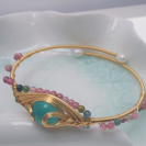 Amazonite tourmaline openging crystal bracelet